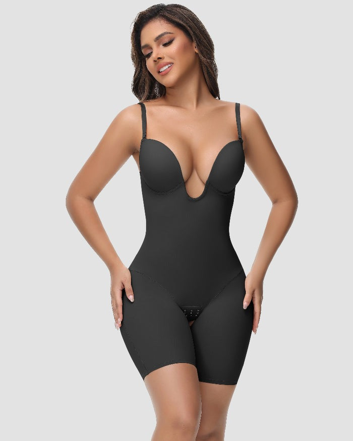 Shapshe® Body Faja Mujer Sin Tirantes Escote en U Control de Abdomen Espalda Baja con Sostén Incorporado Modelador