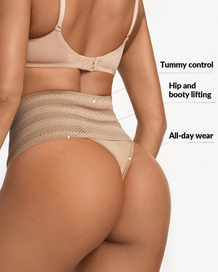 Tanga moldeadora de talle alto para mujer, transpirable, control de abdomen, ropa interior modeladora