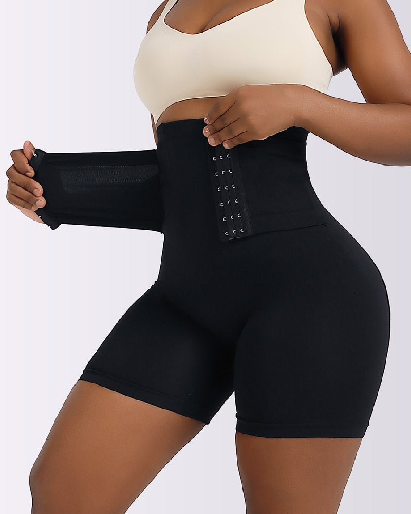 Shorts moldeadores tipo corset con cinturón de hebilla, cintura alta, elásticos, que levantan glúteos