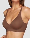 Brasier inalámbrico push up sin costuras con escote en V