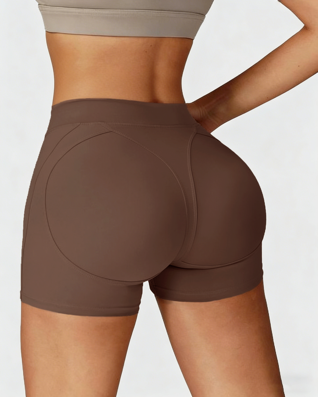 Shorts Cortos Ajustados Deportivos de Cintura Alta Core, Estilo Casual, Envoltura para Abdomen, para Correr, Fitness y Yoga al Aire Libre