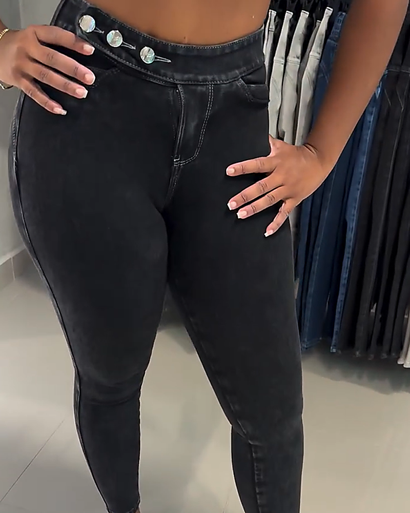 Jeans Shapshe® de Cintura Alta con Cinturilla Ajustable, Levanta Glúteos y Control de Abdomen