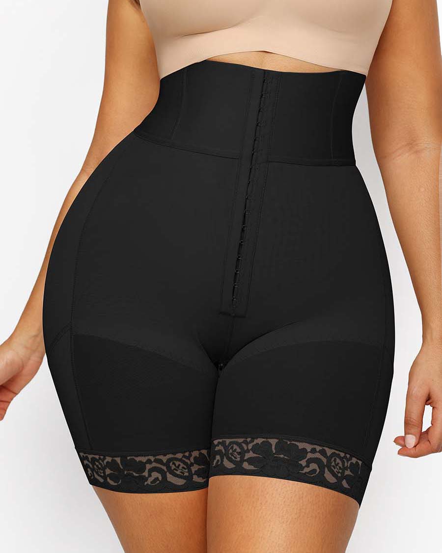 Shorts moldeadores de tiro alto con 3 ballenas para control de abdomen y realce de glúteos