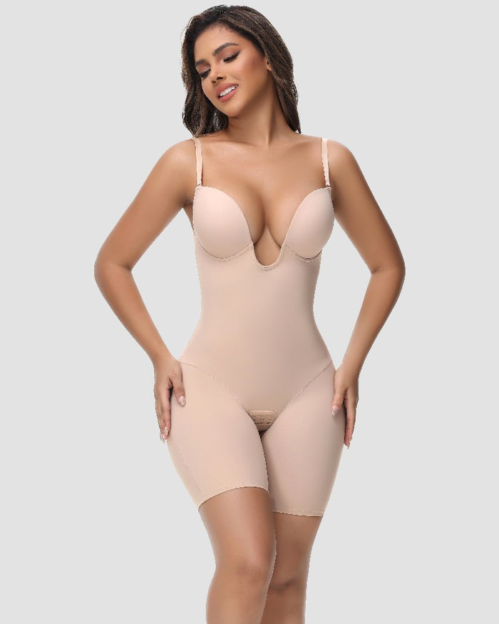 Shapshe® Body Faja Mujer Sin Tirantes Escote en U Control de Abdomen Espalda Baja con Sostén Incorporado Modelador