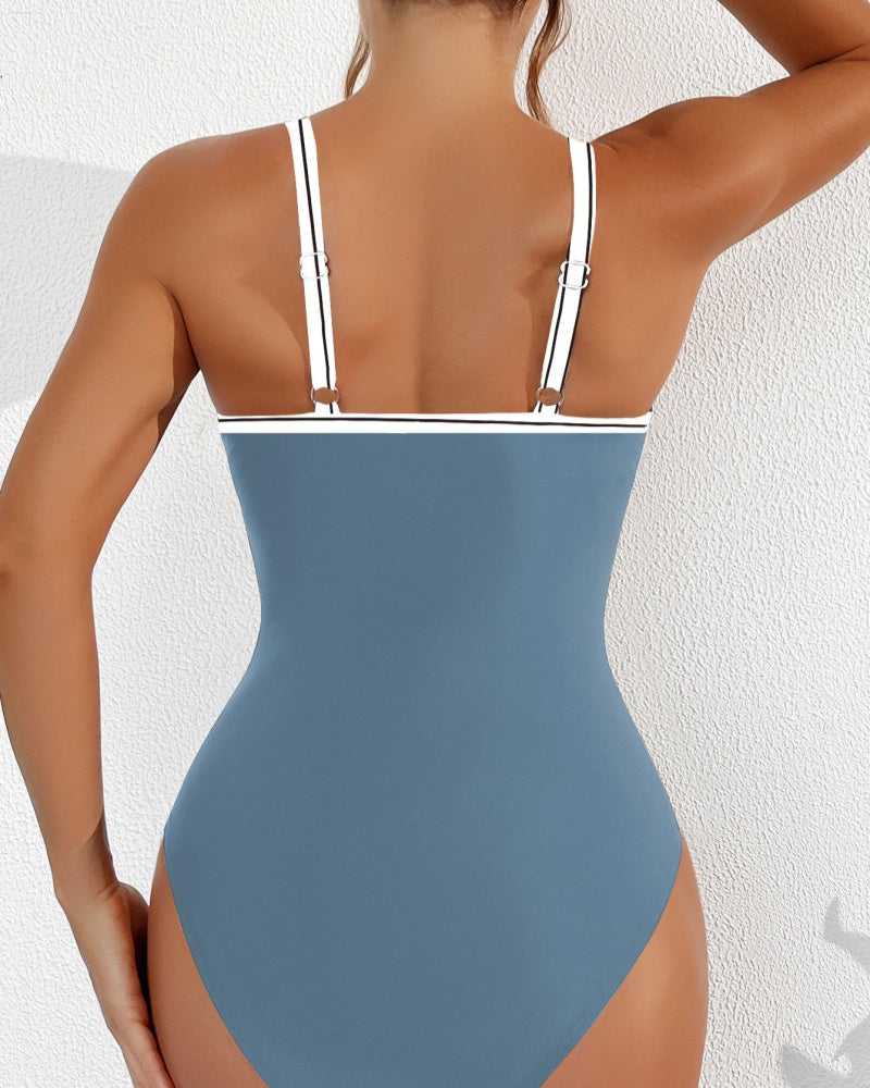 Sexy Deep V Mesh Backless One Piece Shapewear Swimsuit