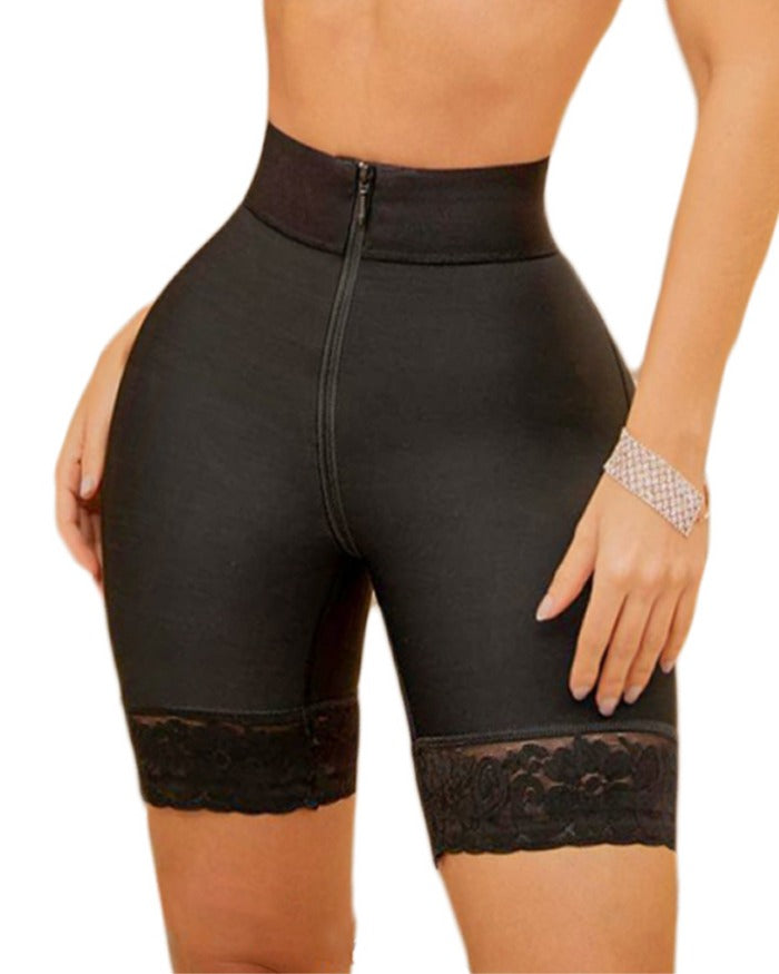 Shapshe® Short de Compresión Doble con Cierre, Levanta Glúteos, Cintura Alta, Almohadillas para Glúteos, Moldeador de Cuerpo Sin Costuras