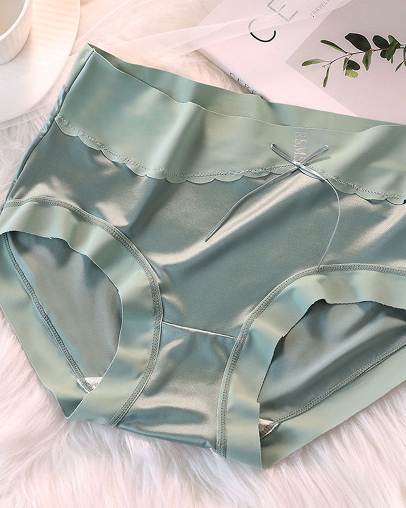 Panties de satén de cintura alta con control de abdomen de lujo
