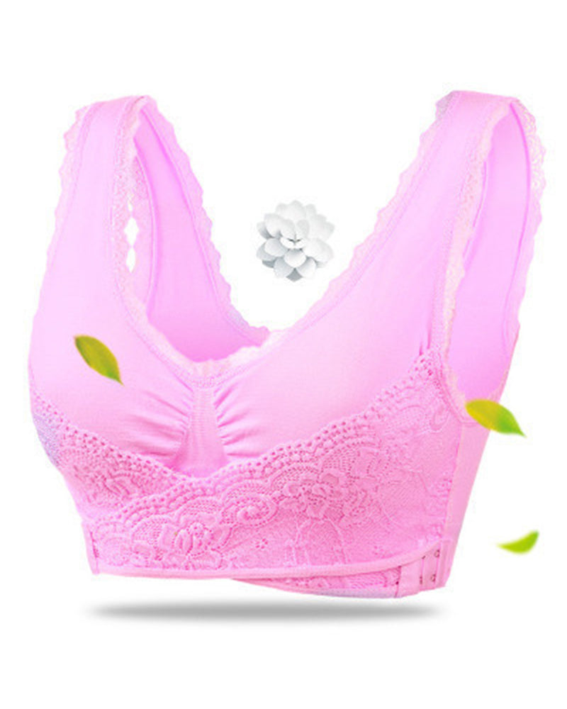Sujetador deportivo push-up sin aros para mujer, con cierre lateral cruzado frontal