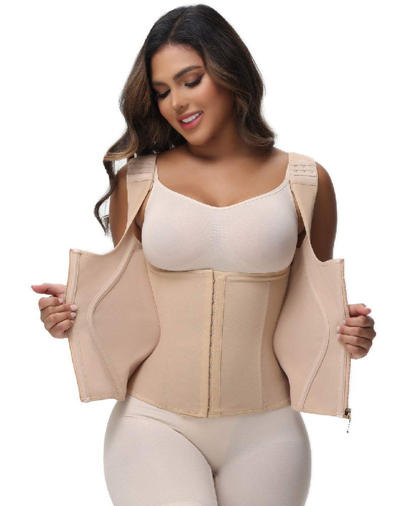 Shapshe® Fajas Colombianas de Alta Compresión Control de Abdomen Chaleco Cinturilla con Cierre Frontal