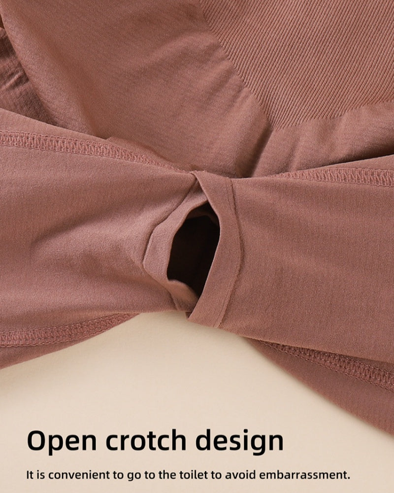 Enterizo de longitud media 2 en 1 sin costuras con doble control abdominal