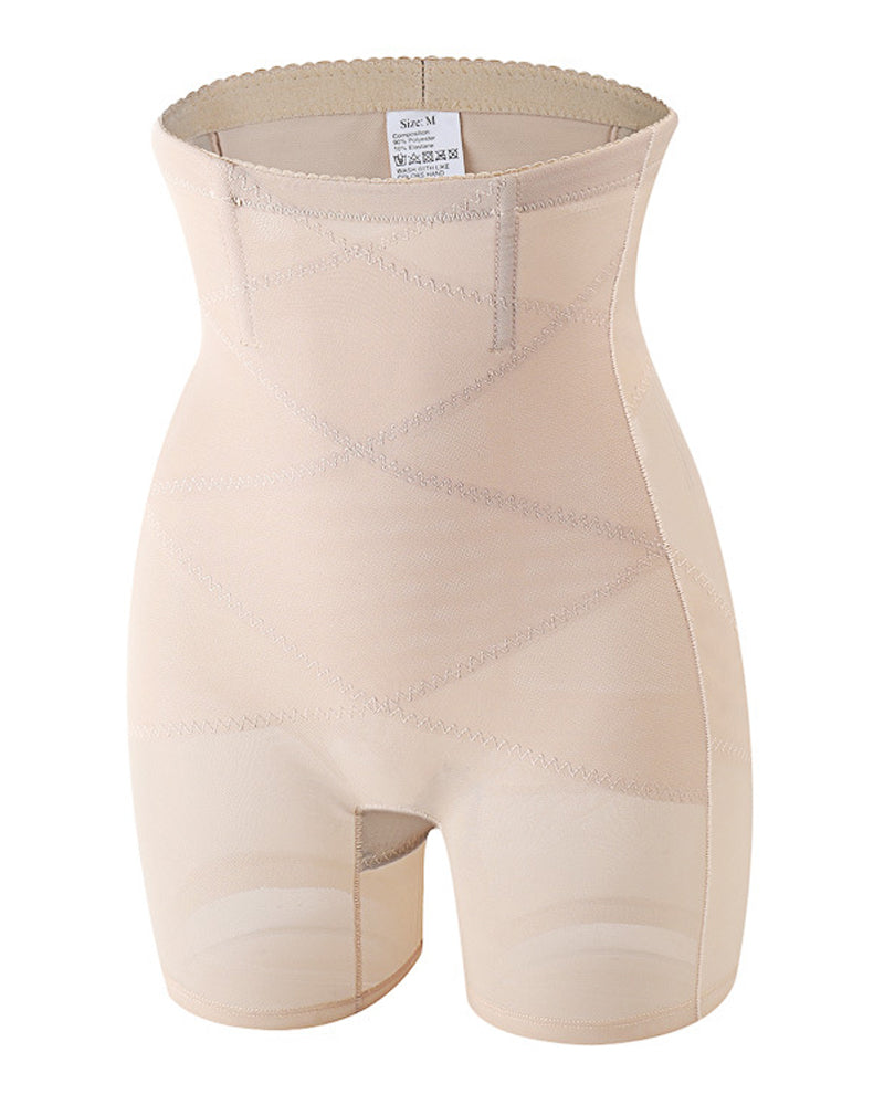 Shorts moldeadores de malla de cintura alta con control de abdomen para recuperación posparto y adelgazamiento