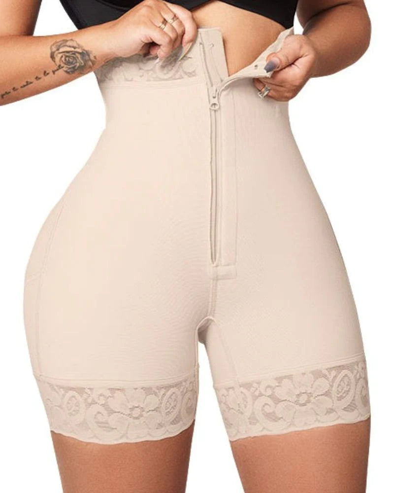 Shapshe® Short Moldeador con Cierre Levanta Glúteos de Cintura Alta con Detalle de Encaje