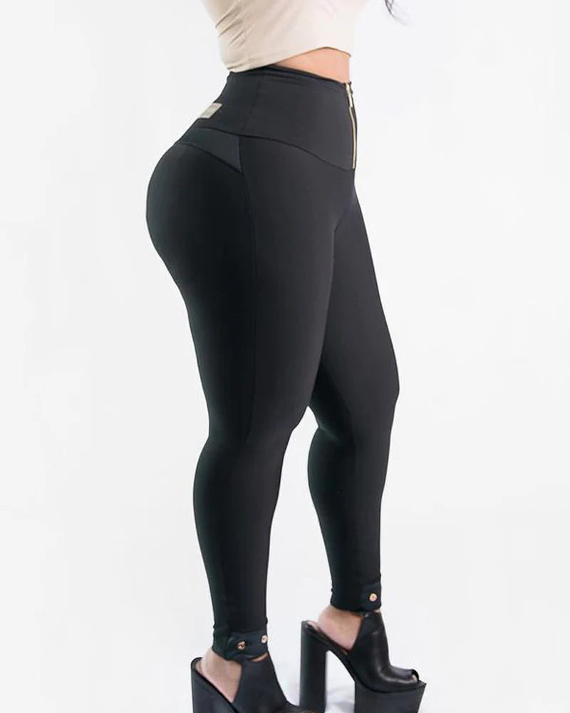 Leggings de Cintura Alta con Control de Abdomen, Levantamiento de Glúteos, Cómodos, Elásticos, Adelgazantes y Ajustados con Cierre