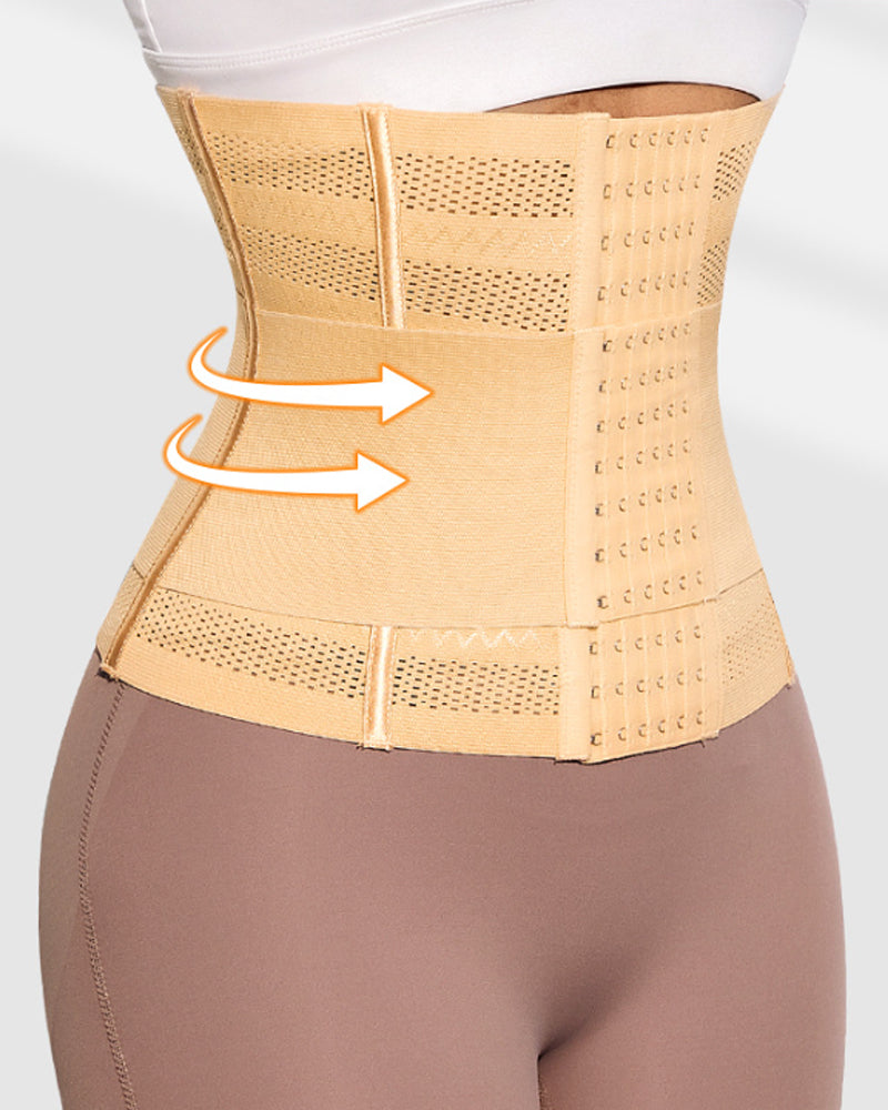 Corsé Deportivo de Cintura con Doble Cinturón, Transpirable y Hueco, Control de Abdomen y Moldeador Slimming