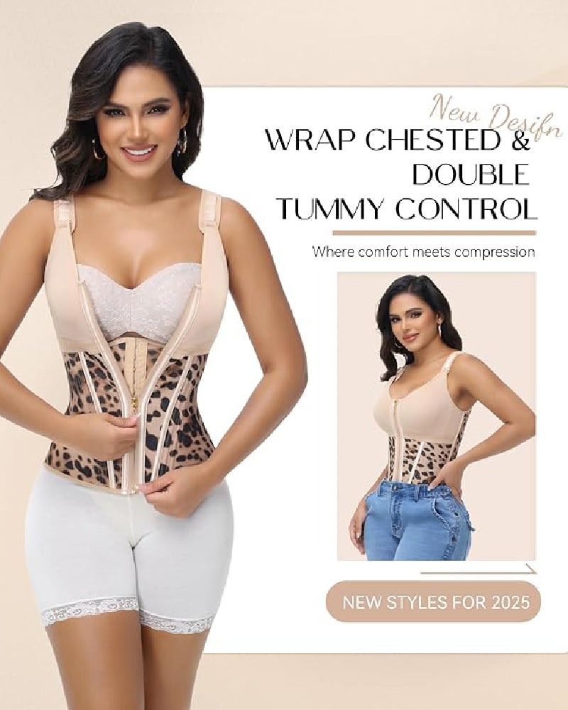 Shapshe® Corsé de Látex con Varillas para Mujer, Cierre de Cremallera, Moldeador de Abdomen con Sujetador
