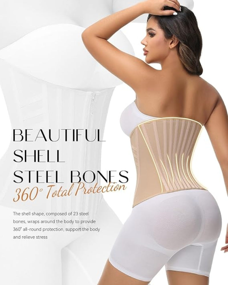 Shapshe® Corset Cinturilla Curvada con Ballenas, Alta Compresión para Cintura Pequeña