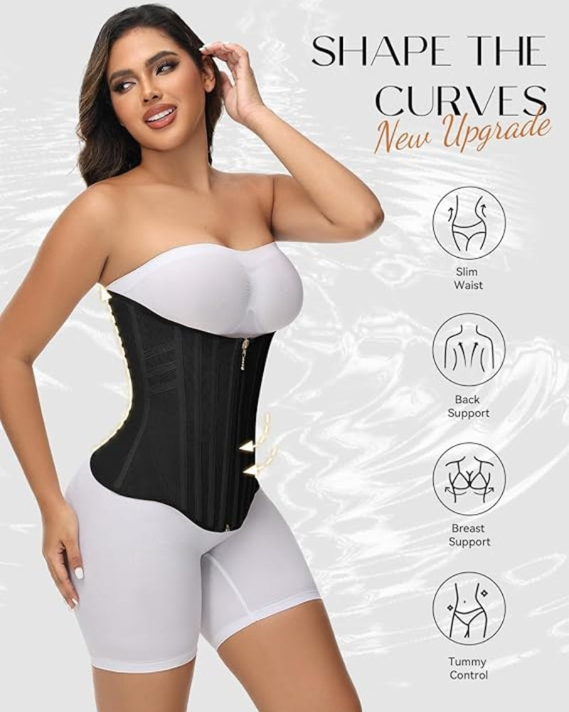 Shapshe® Corset Cinturilla Curvada con Ballenas, Alta Compresión para Cintura Pequeña