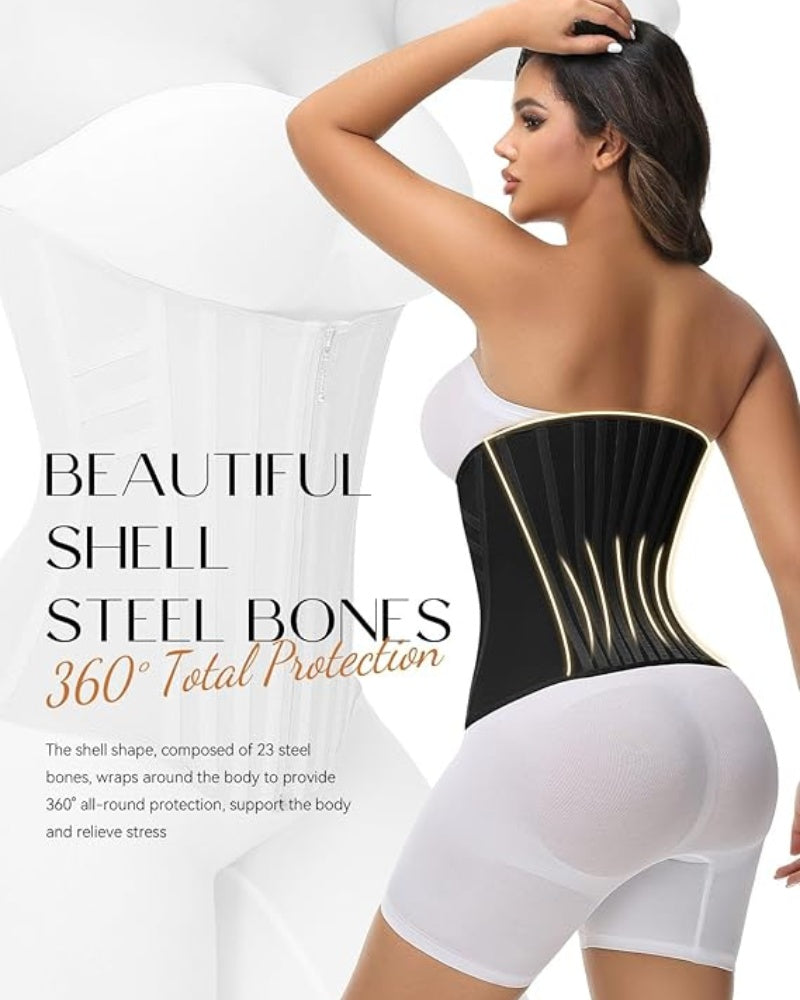 Shapshe® Corset Cinturilla Curvada con Ballenas, Alta Compresión para Cintura Pequeña