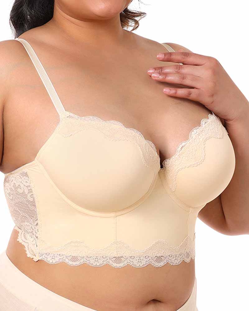 Sostenedor de Alta Sujeción con Espalda de Encaje para Moldear el Cuerpo