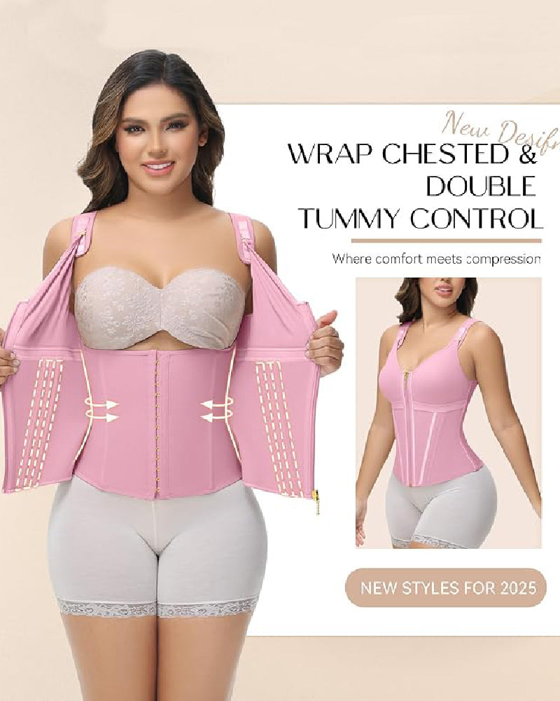 Shapshe® Fajas Colombianas Trainer de Cintura con Cremallera Frontal, Varillas de Acero y Control de Abdomen
