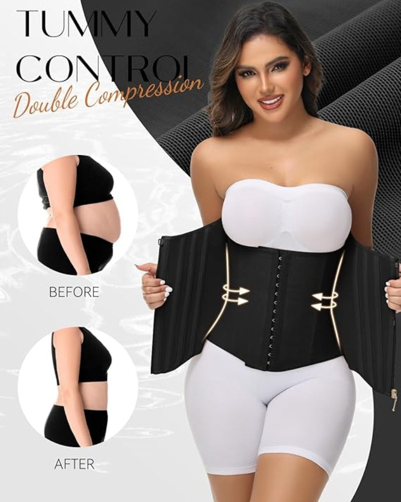 Shapshe® Corset Cinturilla Curvada con Ballenas, Alta Compresión para Cintura Pequeña