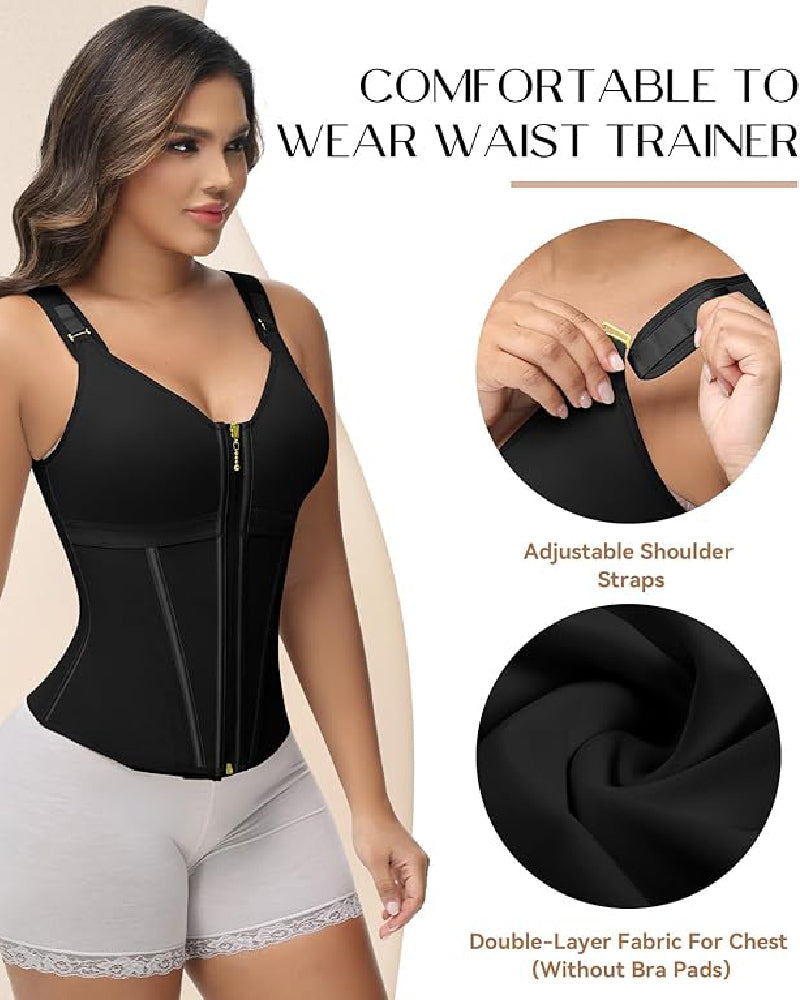 Shapshe® Corsé de Látex con Varillas para Mujer, Cierre de Cremallera, Moldeador de Abdomen con Sujetador