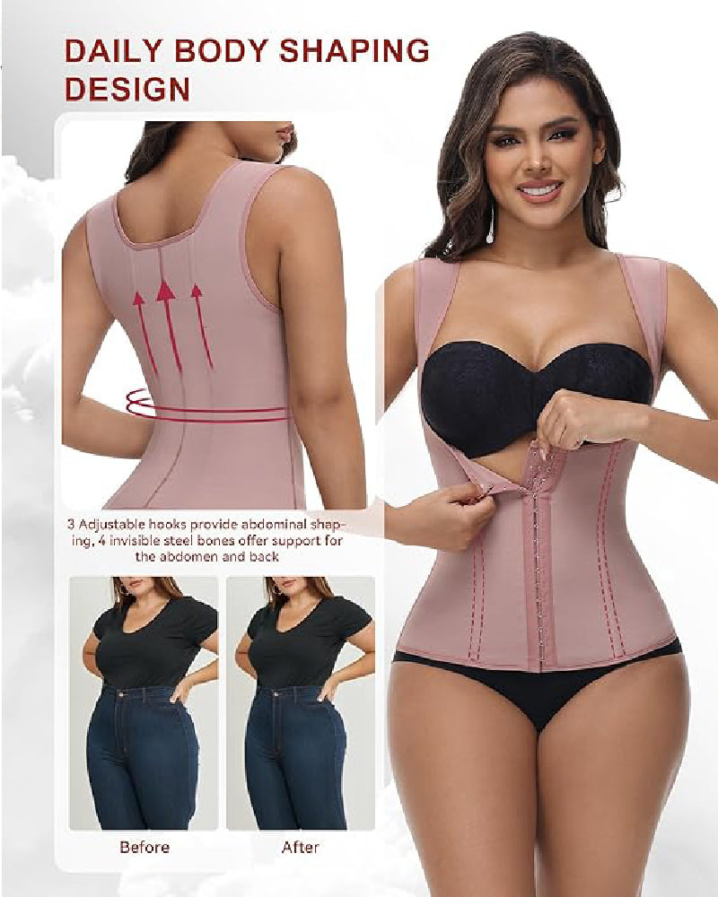 Shapshe® Chaleco Moldeador de Cintura Sin Costuras con Control Abdominal, Corsé de Compresión para Entrenamiento