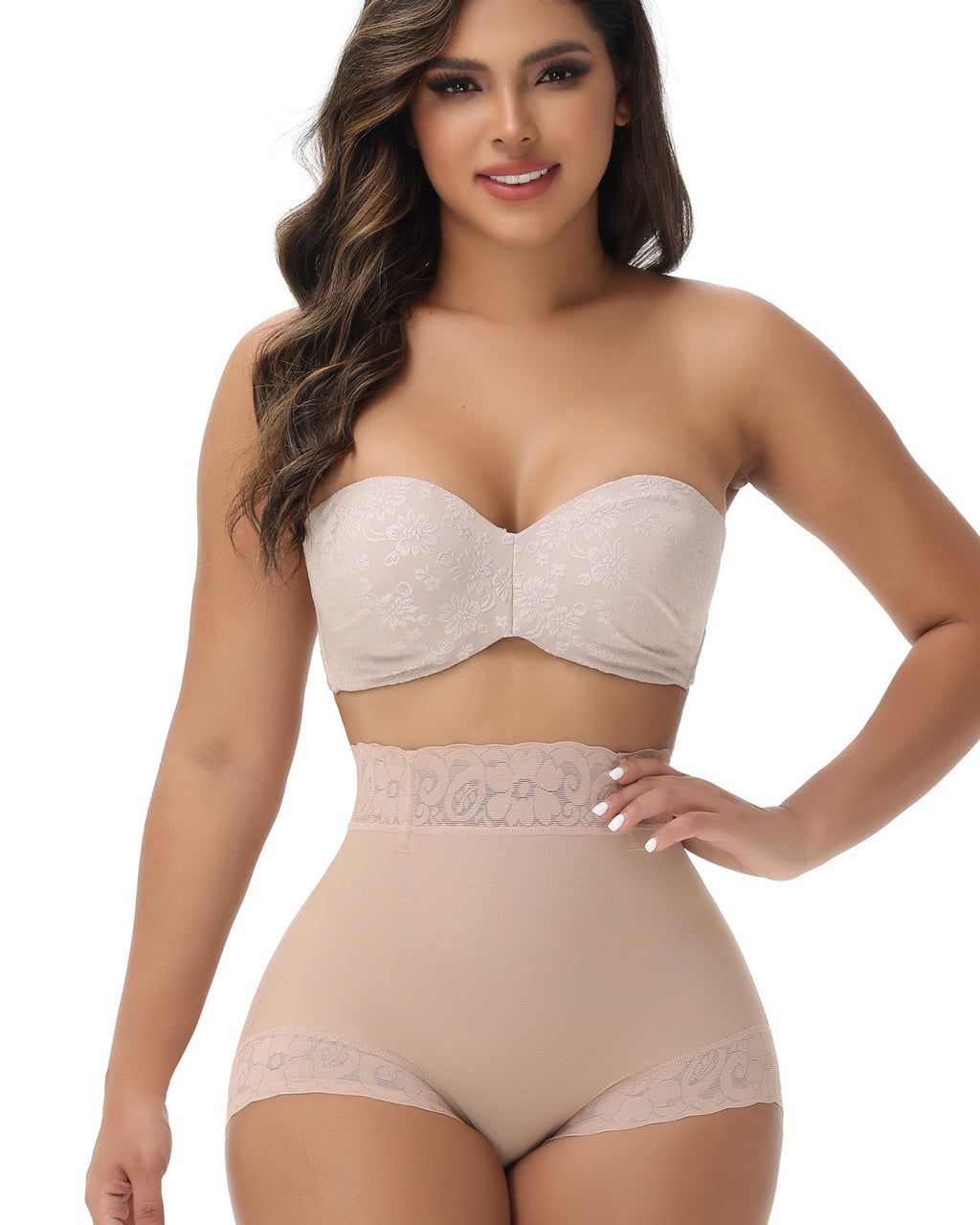 Shapshe® Panty Moldeador Levantador de Glúteos de Cintura Media con Encaje Sin Costuras