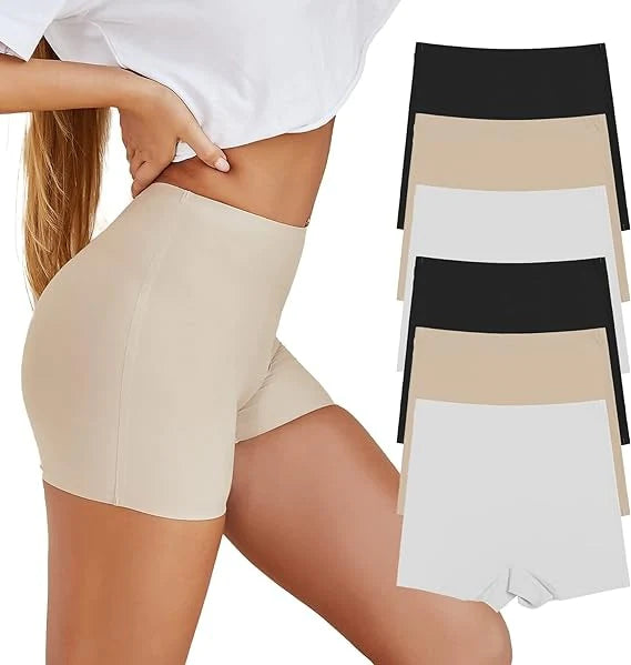 Shorts bóxer sólidos elásticos sin costuras antideslizantes
