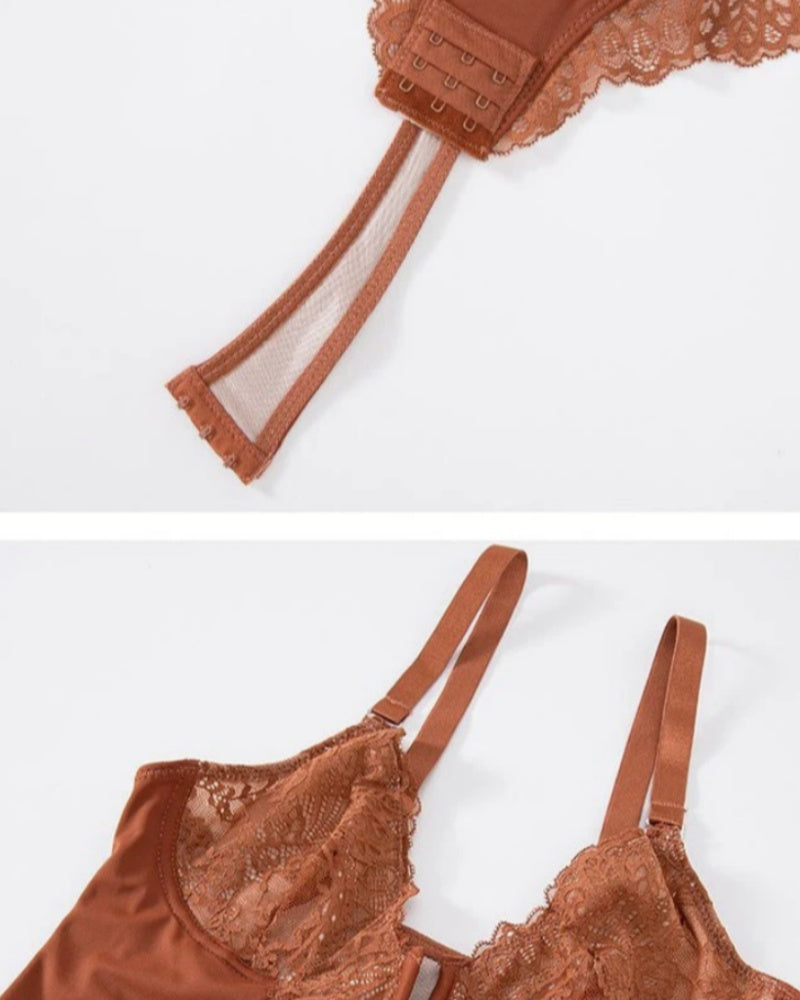 Body de Encaje Sexy con Escote Profundo en V