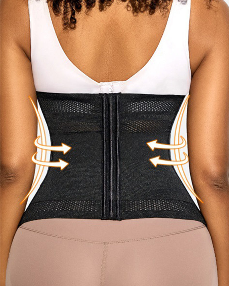 Corsé Deportivo de Cintura con Doble Cinturón, Transpirable y Hueco, Control de Abdomen y Moldeador Slimming