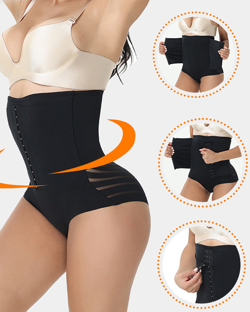 Shorts de malla transpirables de control abdominal y cintura alta
