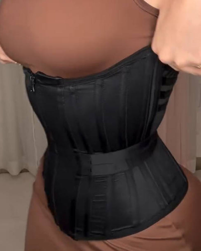 Fajas Colombianas Corset Moldeador de Cintura con Varillas y Banda Elástica