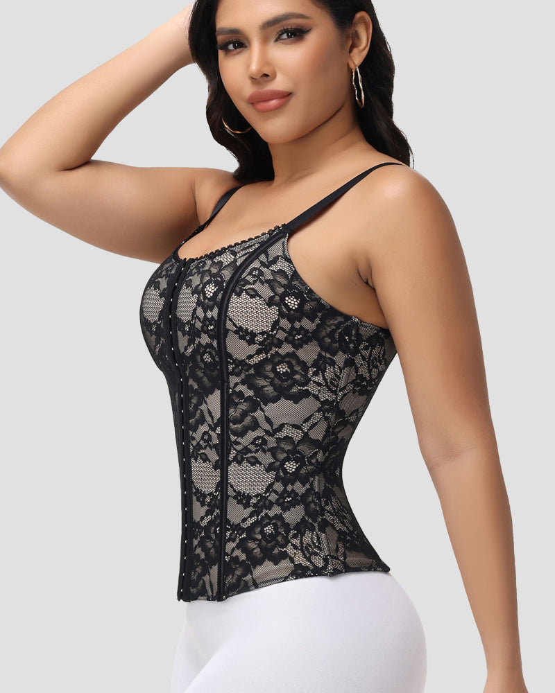 Shapshe® Fajas Colombianas Corsé Cinturilla Floral de Encaje