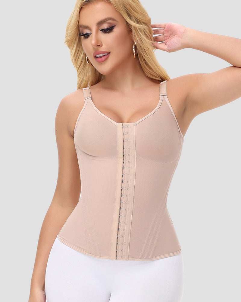 Shapshe® Fajas Colombianas Chaleco Cinturilla de Malla con Cobertores para Pezones
