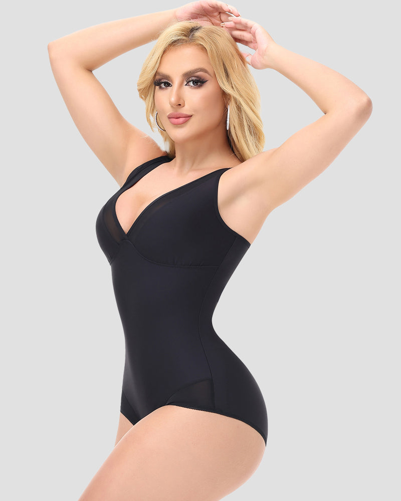 Shapshe® Body de Malla Elástica Alta con Escote Profundo en V y Levantamiento de Glúteos Sexy (Preventa)