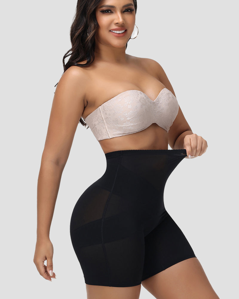 Shapshe® Shorts Moldeadores de Cintura Alta con Malla y Control Cruzado de Abdomen (Preventa)