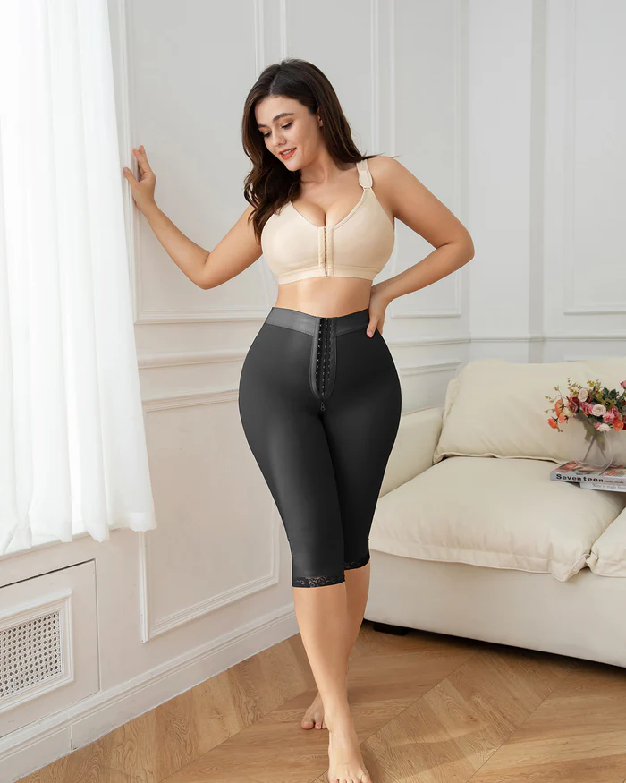 Shapshe® Panty Moldeador Control Abdomen Largo Hasta la Rodilla Moldeador de Muslos Leggings Beige
