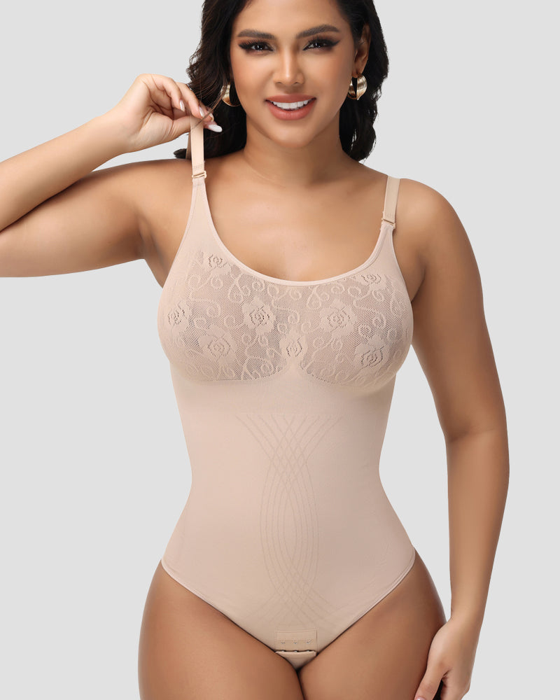 Shapshe® Body Moldeador Tipo Bodysuit con Corte en Flor y Tanga Sexy (Preventa)