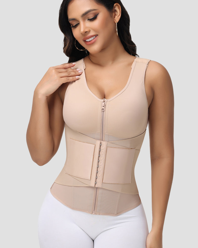 Shapshe® Fajas Colombianas Chaleco Cinturilla de Doble Compresión