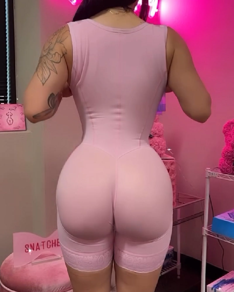 Fajas Colombianas Pink High Compression BBL Hourglass Shapewear