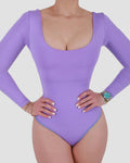 Body de manga larga tipo blusa moldeadora con faja integrada