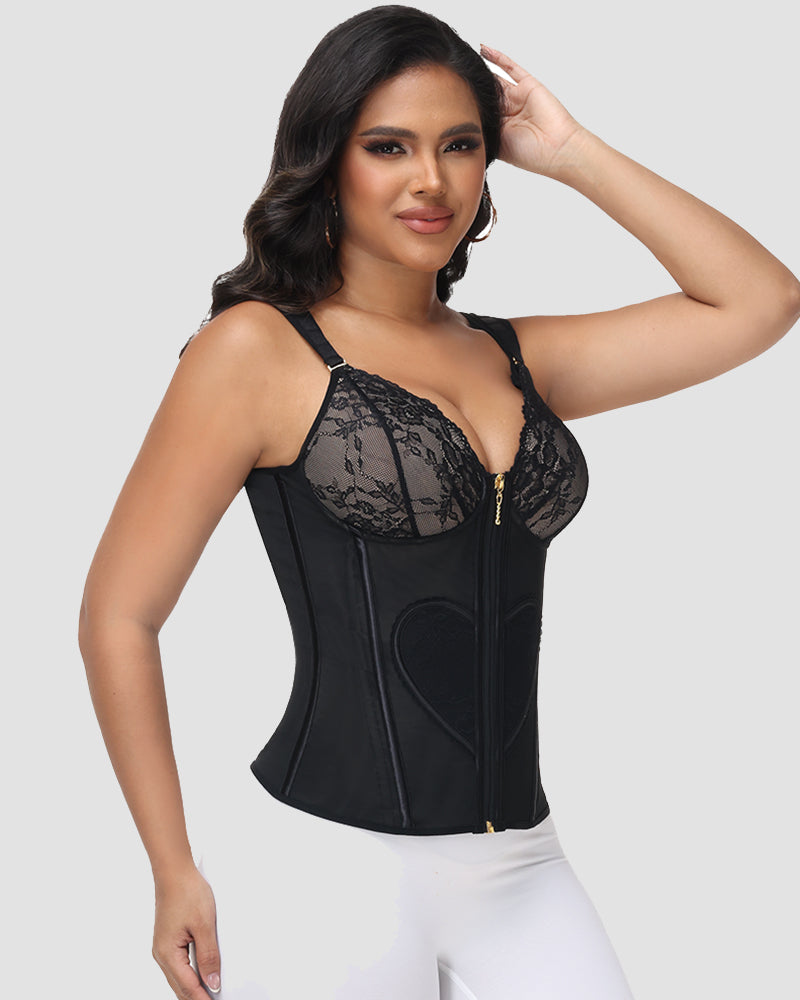 Entrenador de Cintura Shapshe® con Panel de Encaje y Diseño de Corazón Recortado