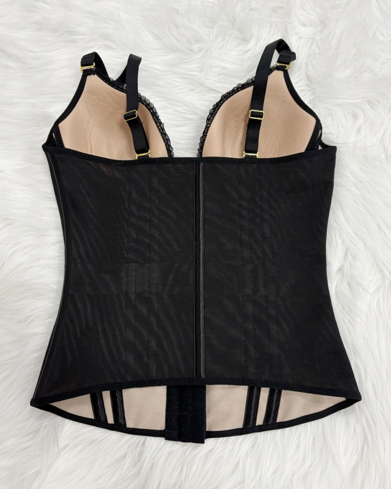 Shapshe® Fajas Colombianas Corset Top con Cremallera Entrenador de Cintura Love Pattern