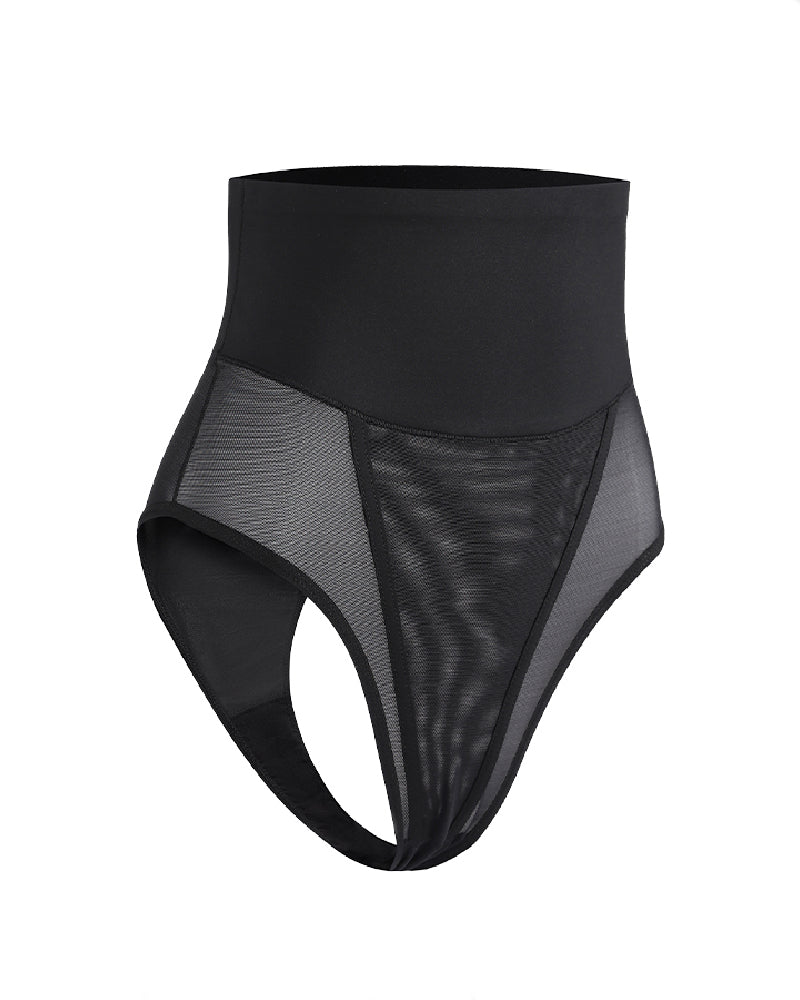 Faja de Malla Moldeadora con Algodón Puro en la Entrepierna, Tanga Antibacterial