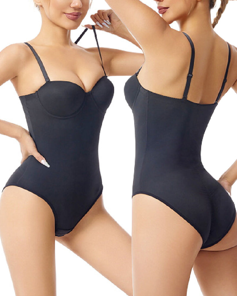 Body de Mujer Sin Tirantes con Sostén Incorporado y Control de Abdomen en Forma de X