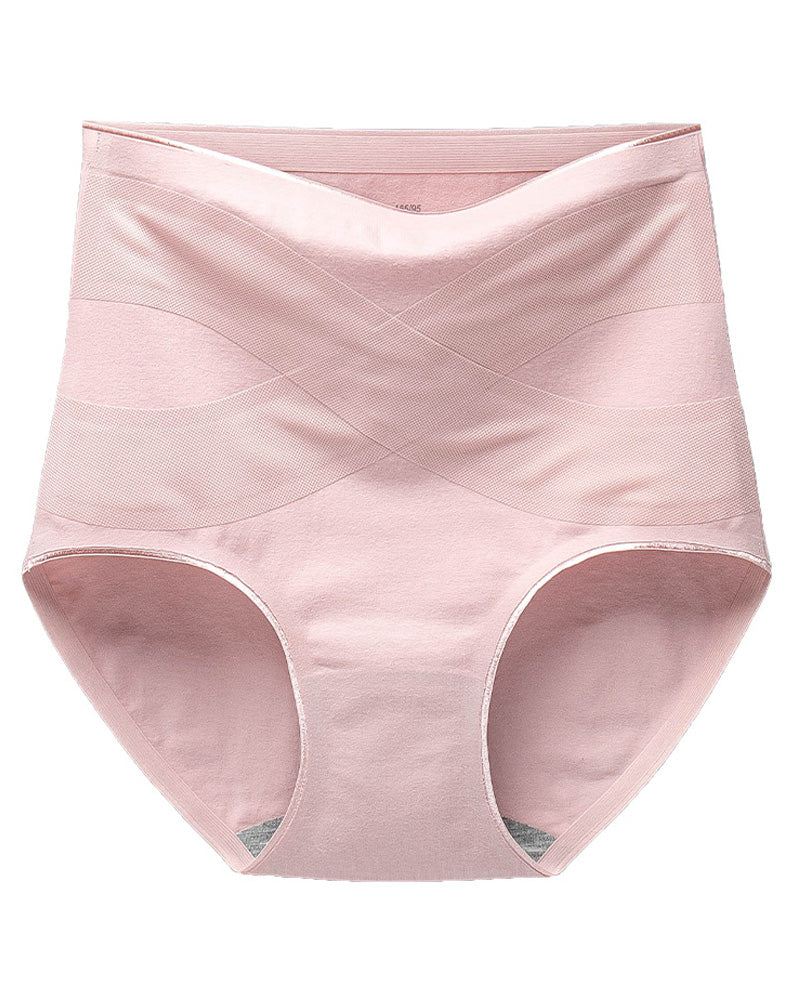 Ropa interior de algodón para mujer sin costuras con grafeno, de cintura alta y control de abdomen
