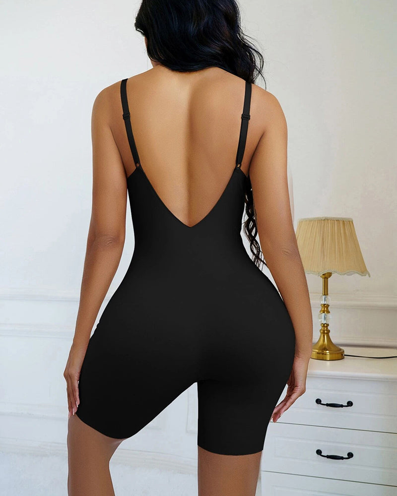 Body moldeador sin costuras con aro, espalda en V y diseño sin espalda