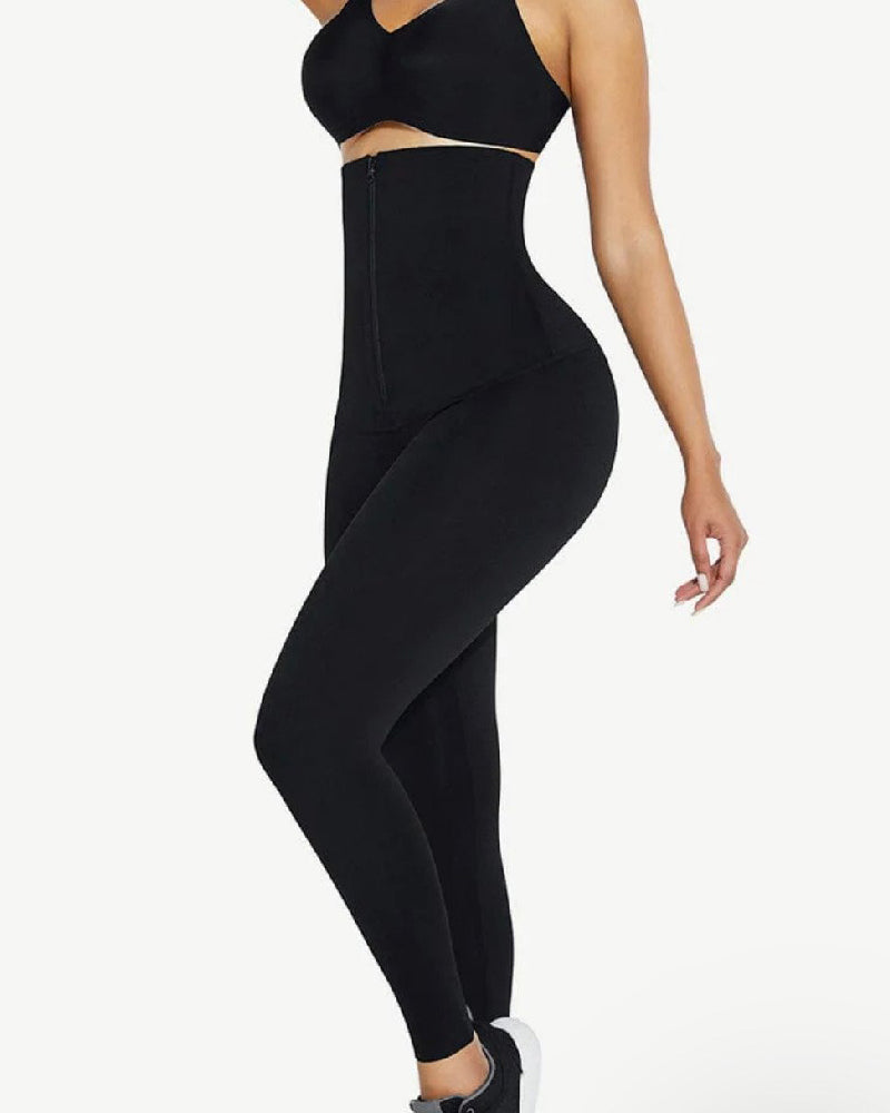 Leggings de Cintura Alta 2 en 1 con Cierre, Ajuste Slim y Control de Abdomen para Gimnasio