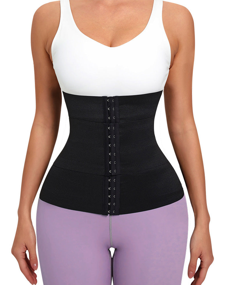 Corsé Cinturilla de Cintura con Doble Cinturón Transpirable Moldeador de Abdomen Ajustable para Entrenamiento Fajas Reductoras
